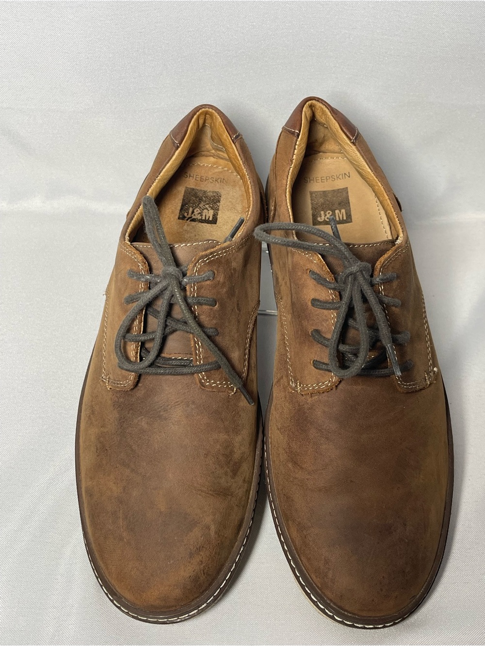 Johnston & Murphy McGuffey Men’s 9.5M Brown Leather Sheepskin Shoes